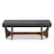 Baxton Studio Theo Mid-Century Dark Grey Upholstered Walnut Finished Bench 159-9835 - alternate 2